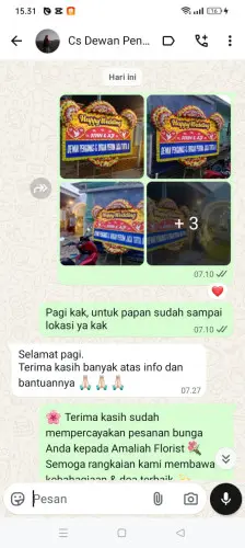 Testimonial Papan Bunga Pernikahan sukamarga